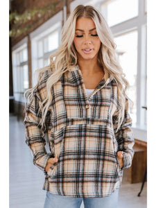 Khaki Plaid Pullover