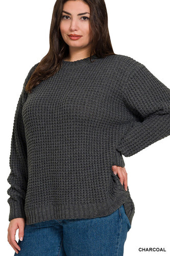 Charcoal Waffle Sweater