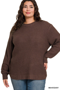 Mahogany Waffle Sweater