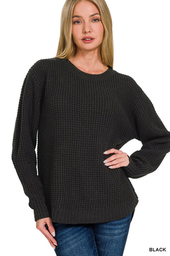 Black Waffle Sweater