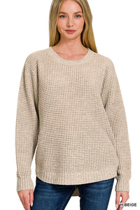 Beige Waffle Sweater