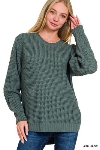 Ash Jade Waffle Sweater