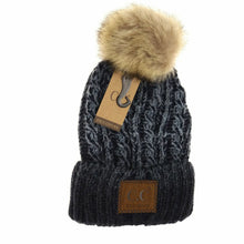 Load image into Gallery viewer, CC Ombré Vintage Fur Pom Beanie