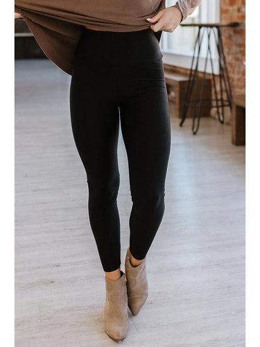 Black High Waist Cinch Leggings