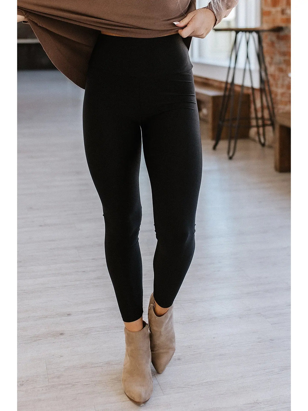 Black High Waist Cinch Leggings