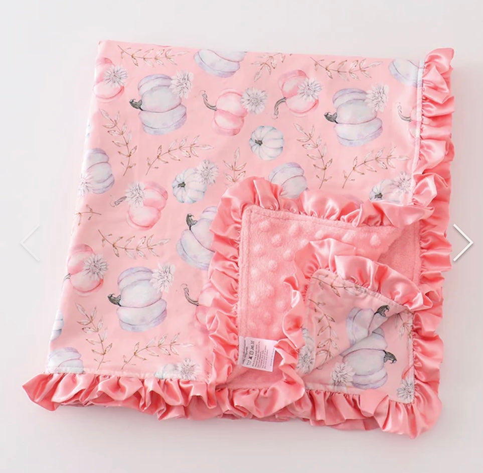 Pink Pumpkin Minky Blanket
