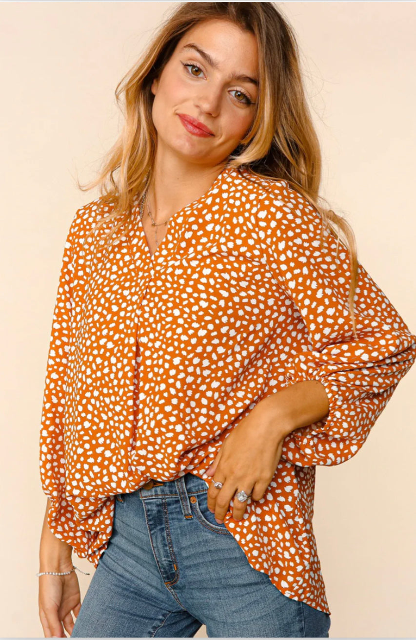 Rust Leopard Blouse