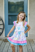 Load image into Gallery viewer, Polka Dot School Supplies Dress