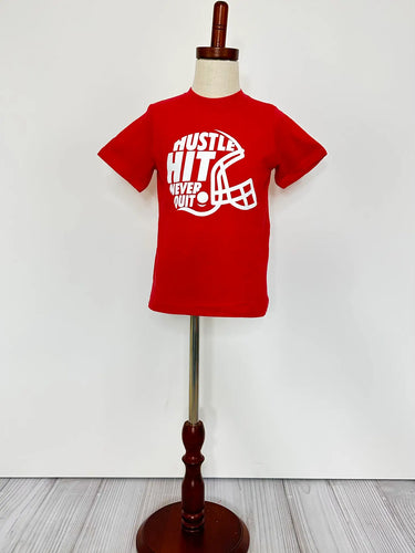 Red Hustle Hit Never Quit Tee