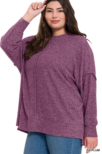 Plum Brushed Hacci Sweater