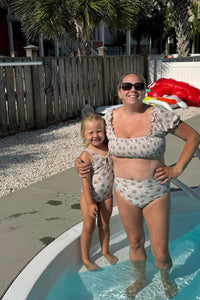 Brown Floral Swimsuit