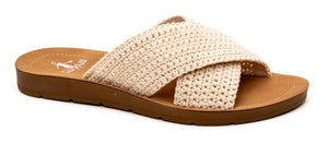 Corky Dig It Cream Crochet Sandal