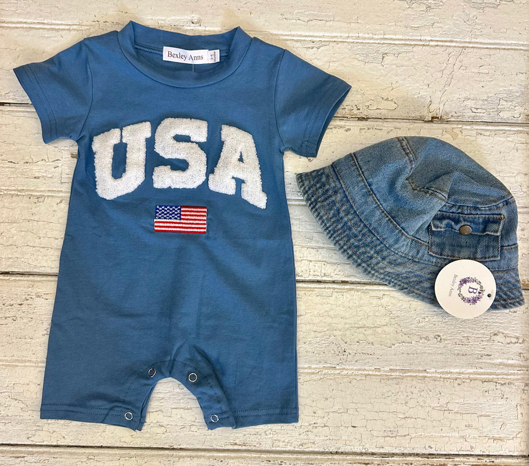 Blue USA Romper