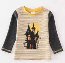 Load image into Gallery viewer, Haunted House Striped Tee