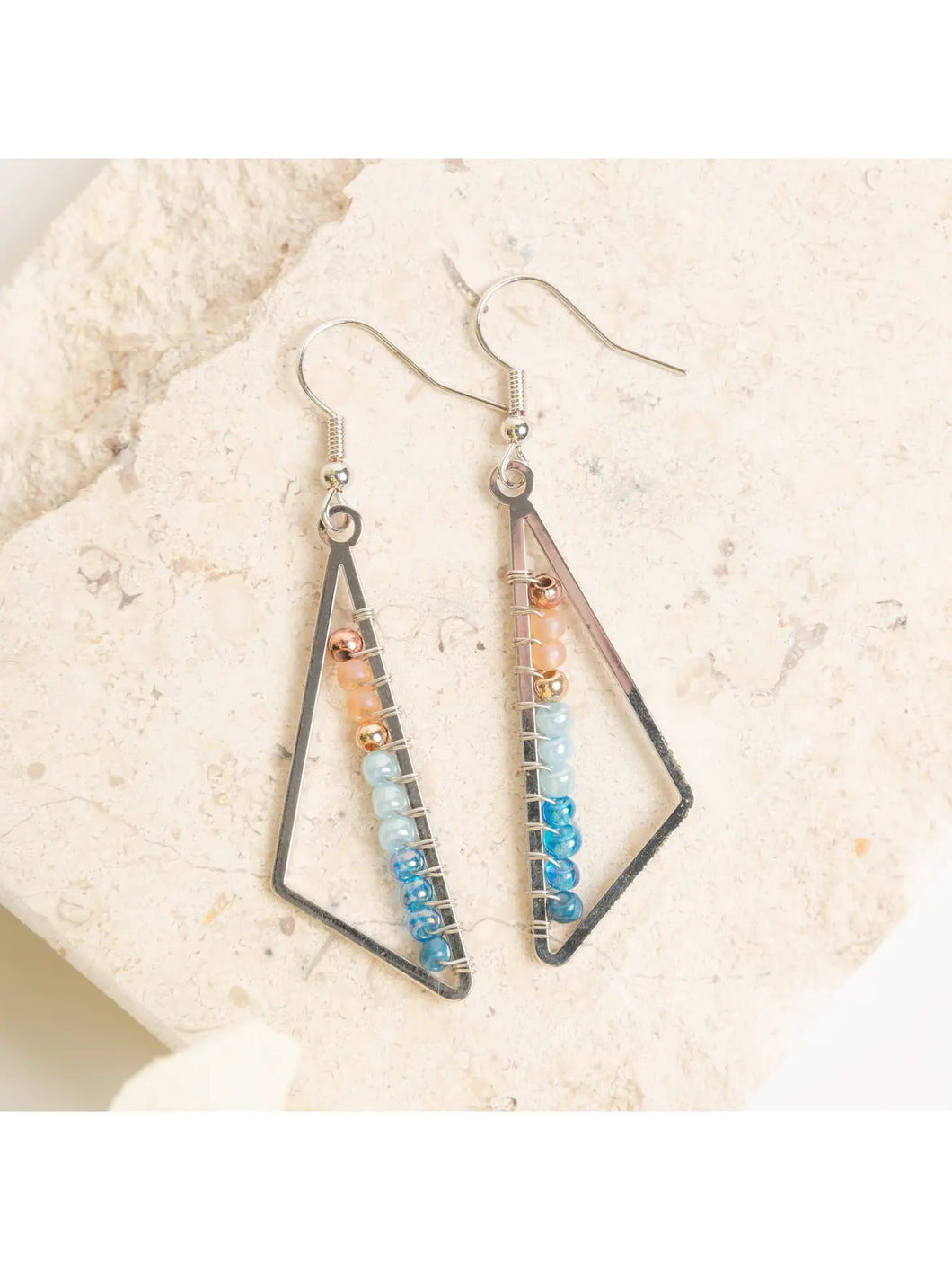 Aurelia Triangle Seed Bead Dangle Earrings