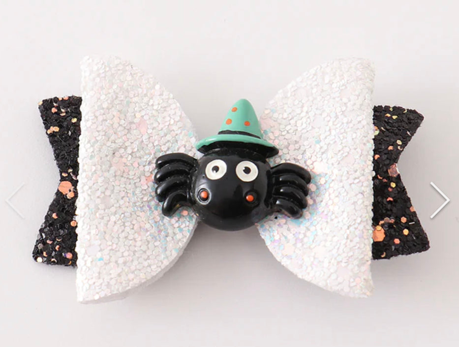 White Spider Clip Bow