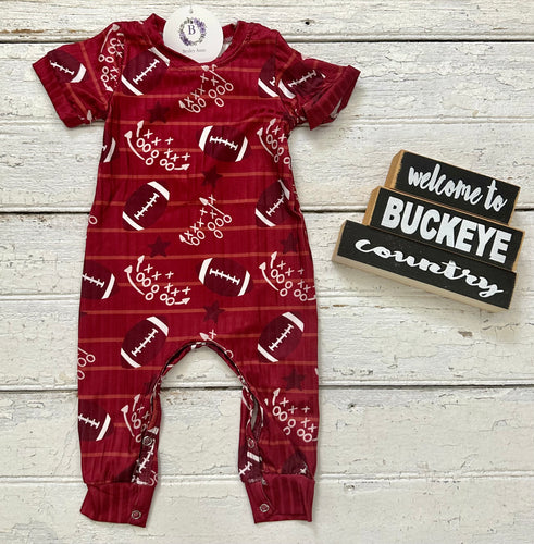 Red Football Romper