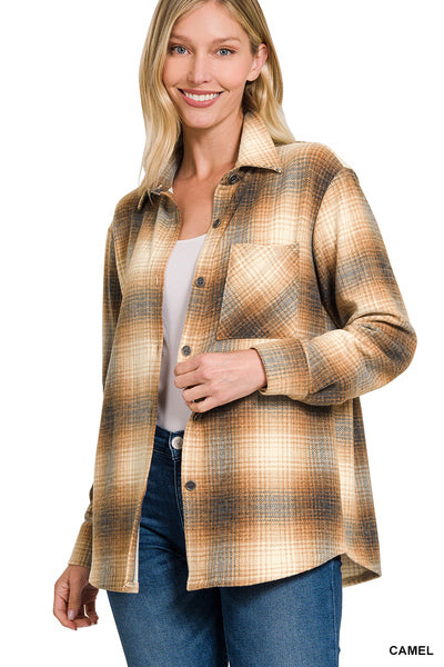 Camel Plaid Shacket