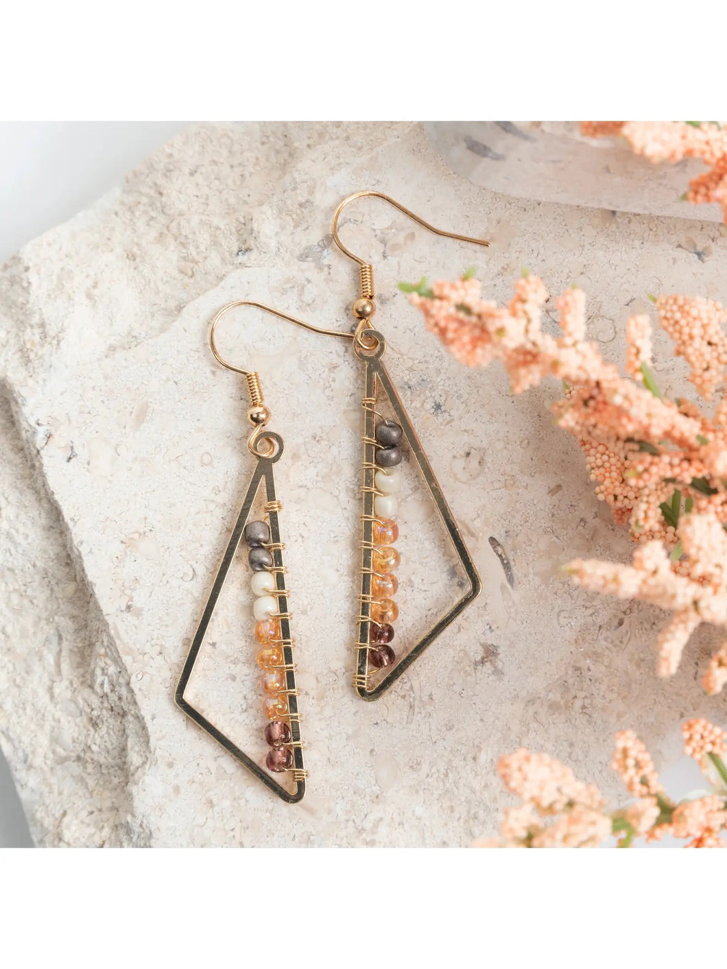 Aurelia Triangle Seed Bead Dangle Earrings