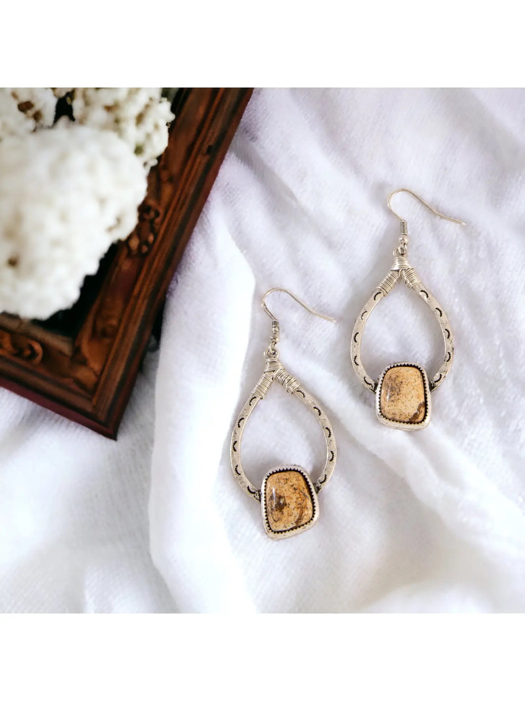 Ryder Genuine Jasper Teardrop Earrings