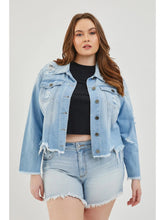 Load image into Gallery viewer, Frayed Denim Jacket