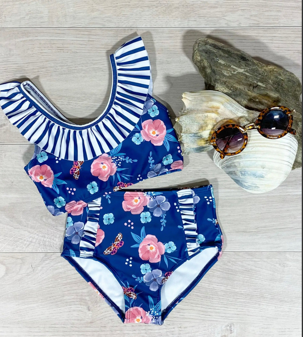 Navy Floral Swimsuit