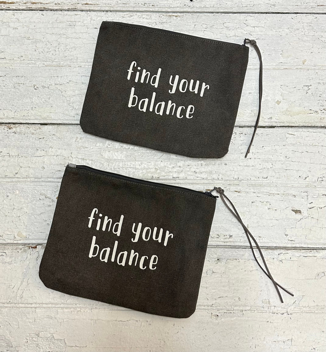 Small Find Your Balance Cancas Pouch