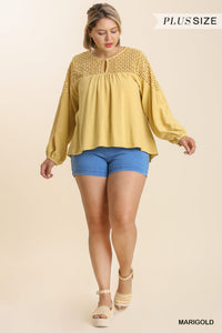 Marigold Linen Crochet Top