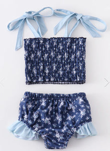 Navy Floral Swimsuit