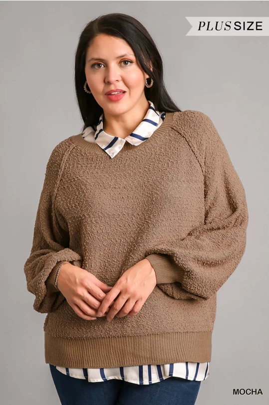 Mocha Puff Sleeve Sweater