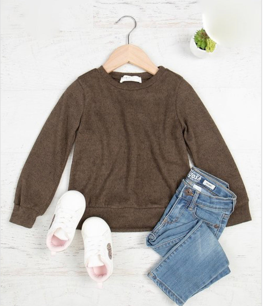 Olive Brushed Knit Top