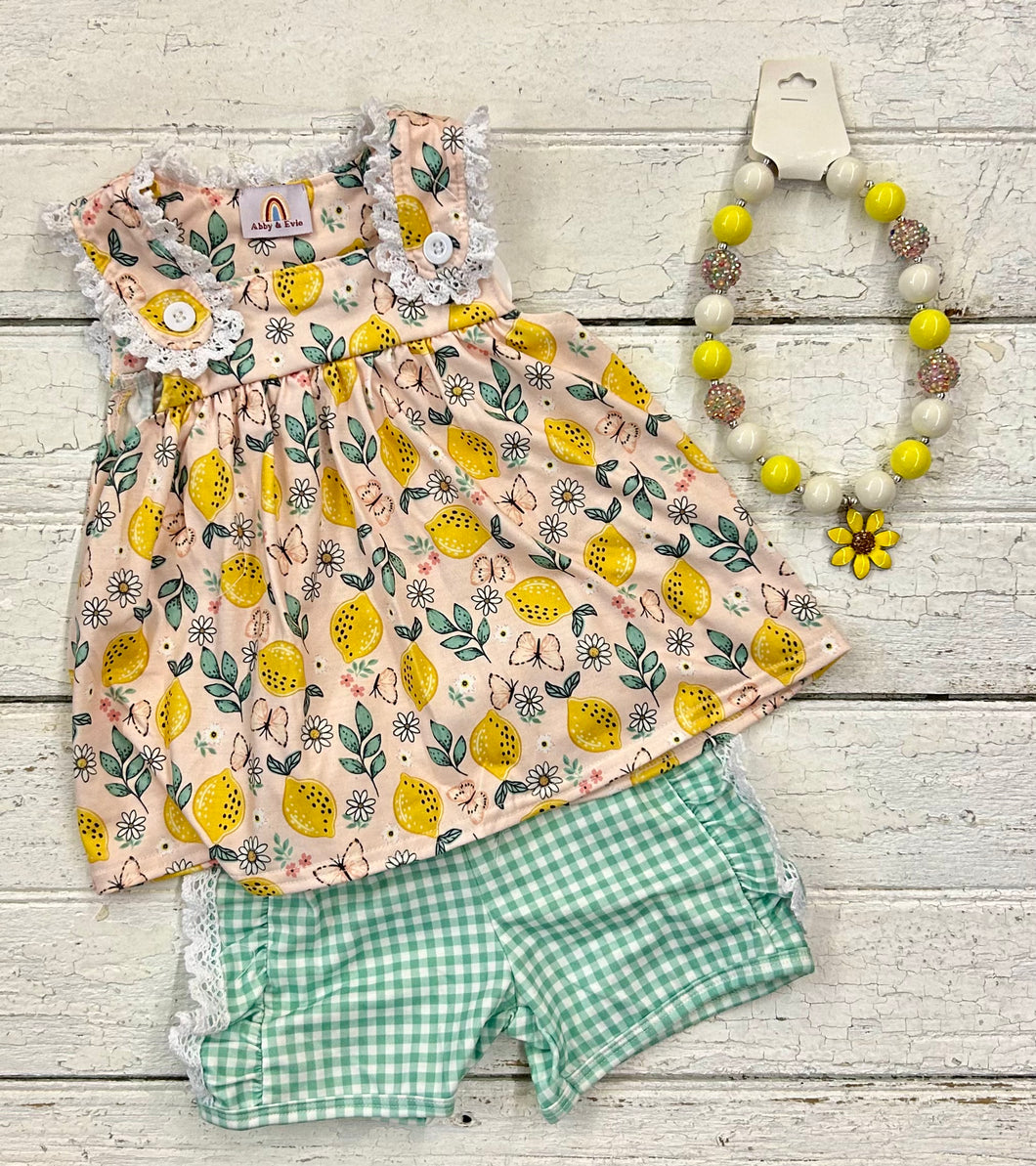 Lemon Ruffle Tank Set