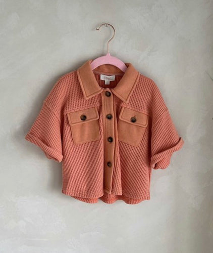 Washed Coral Cropped Jacket