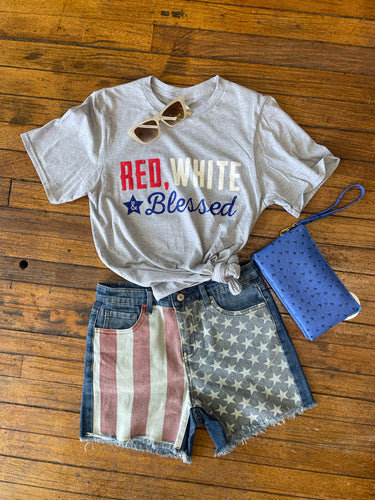 Distressed American Flag Denim