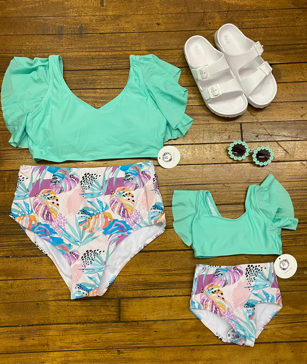 Mint Tropic Mommy & Me Suit