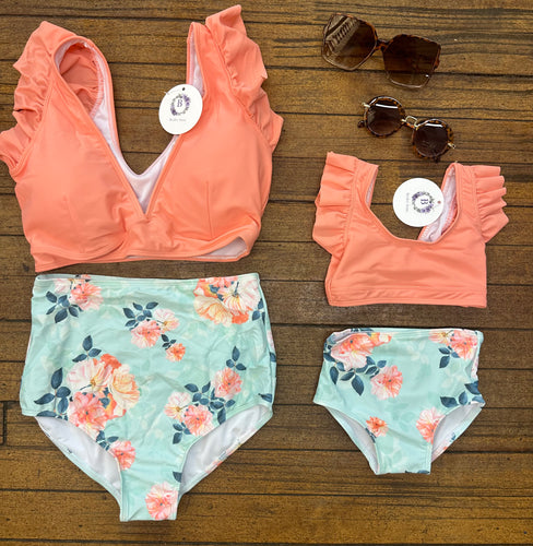 Coral Floral Swimsuit