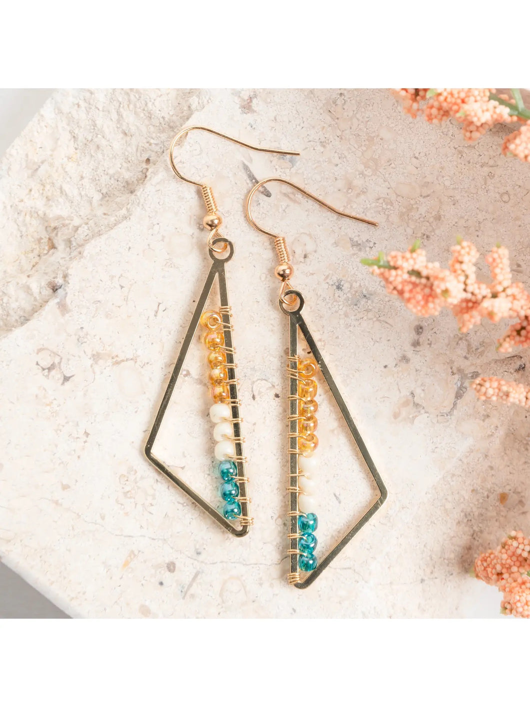 Aurelia Triangle Seed Bead Dangle Earrings