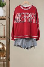 Load image into Gallery viewer, Holiday Merry Christmas Letter Sweatshirt
