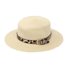 Load image into Gallery viewer, Summer Brim Hat with Leopard Belt