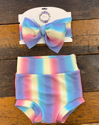 Pastel Bummie & Bow Set