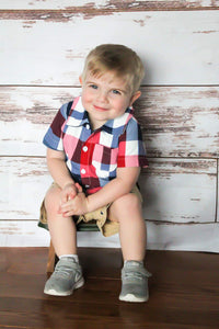 Patriotic Plaid Button Up