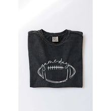 Load image into Gallery viewer, Black Mineral Washed Gameday Tee
