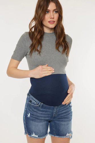 Kancan Distressed Maternity Shorts