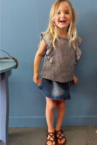 Plaid Ruffle Top