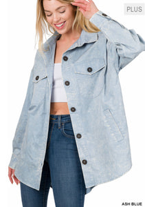 Ash Blue Vintage Washed Shacket