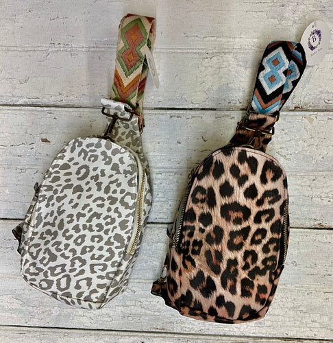 Gray Leopard Western Sling
