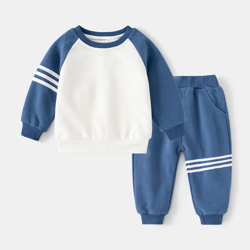 Blue Stripe Pullover Set