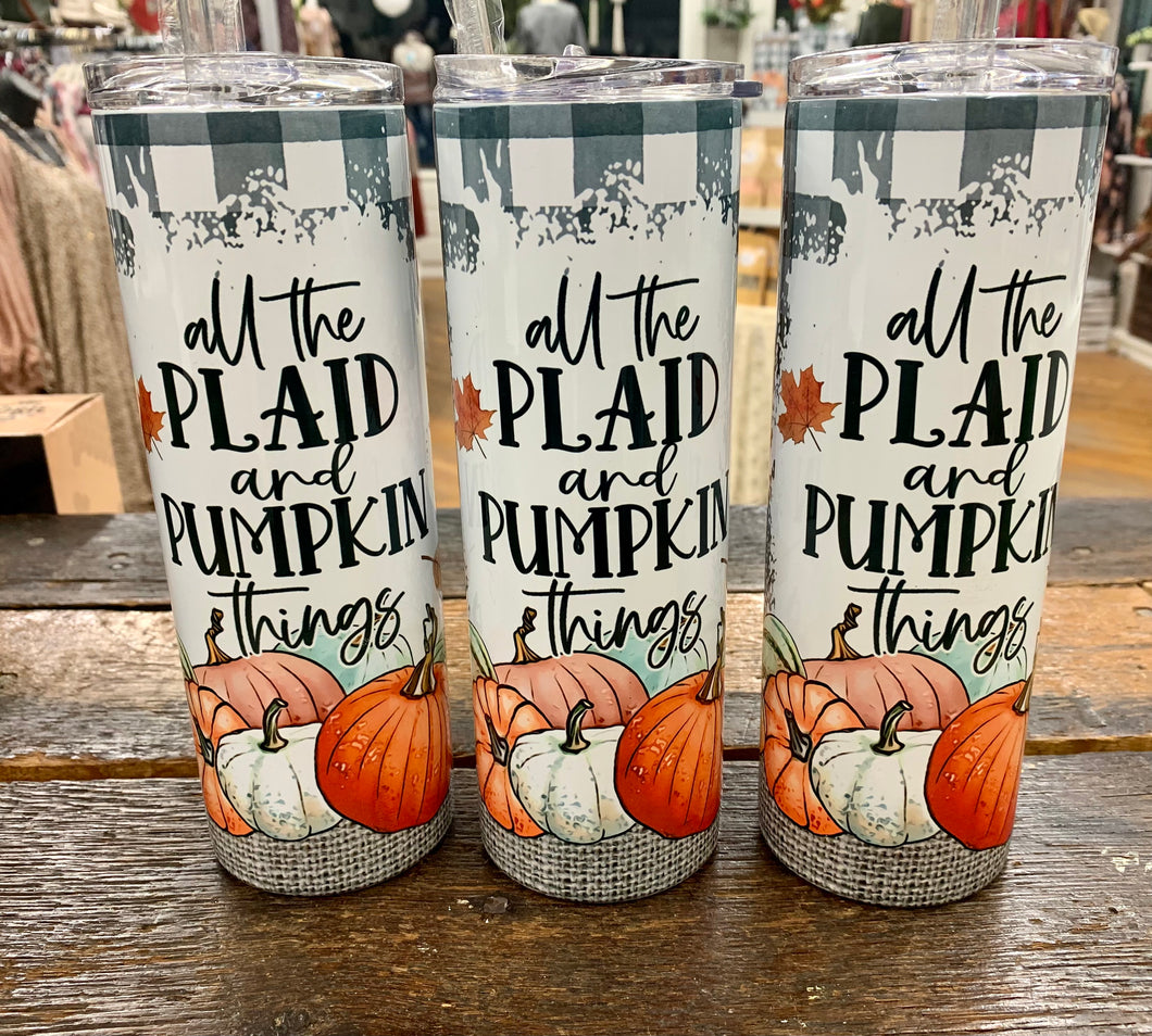 All the Plaid and Pumpkin Things Tumbler
