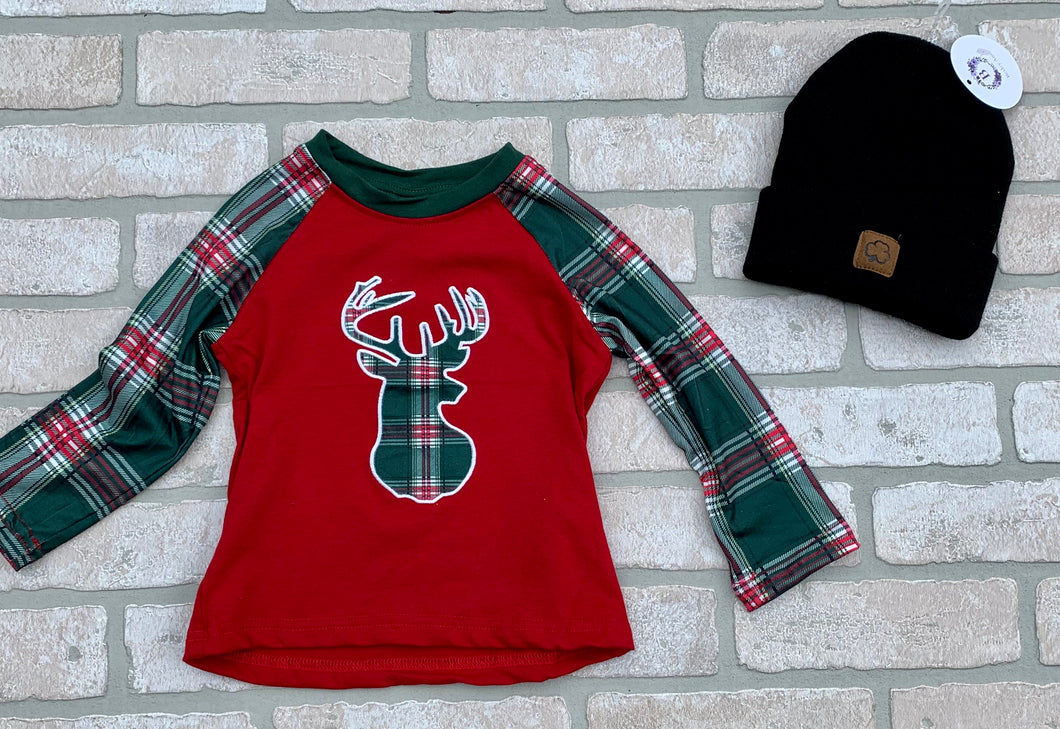Plaid Deer Raglan