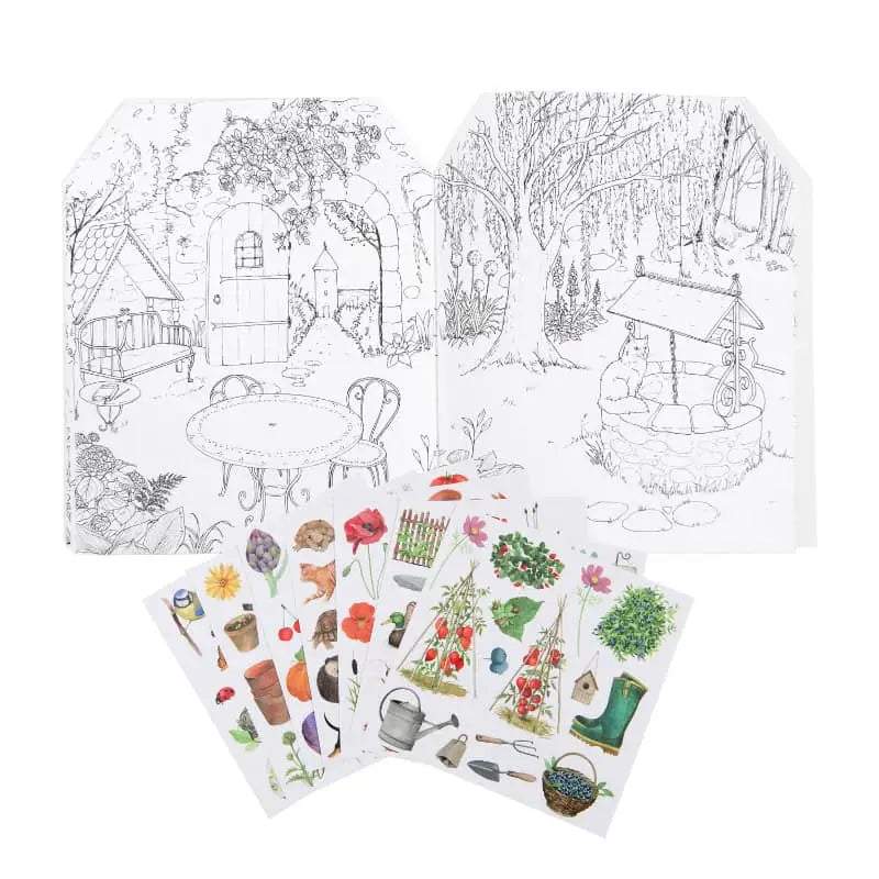 Garden Coloring & Sticker Book